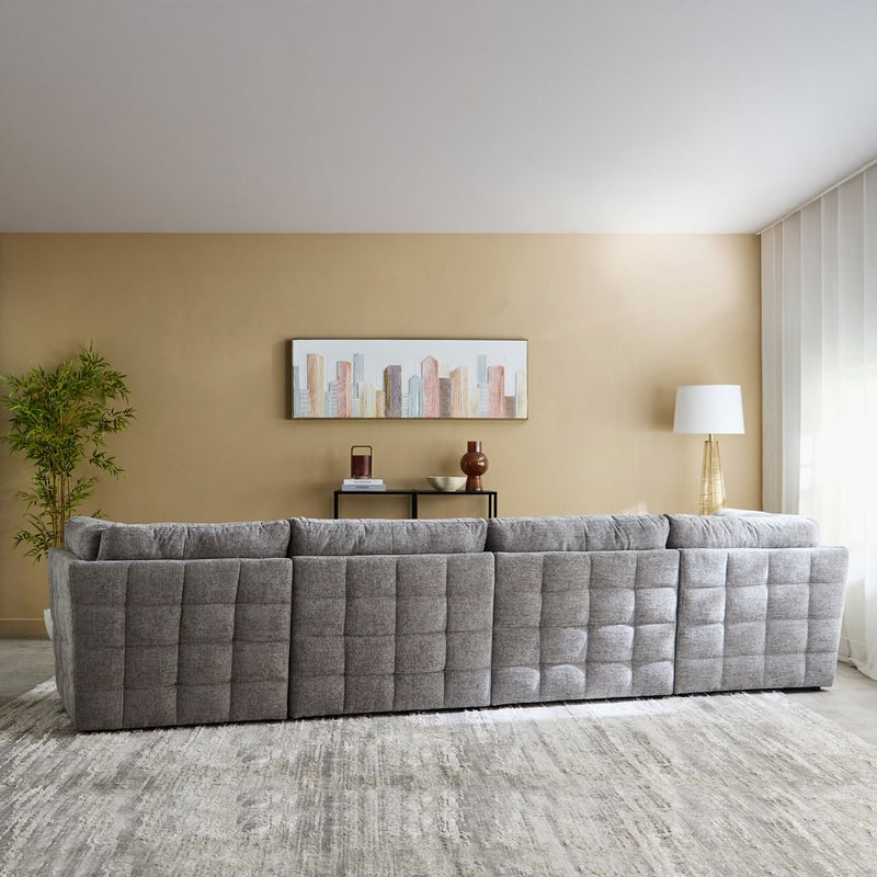 Home Box Armless Fabric Sofa in Grey - Image 4